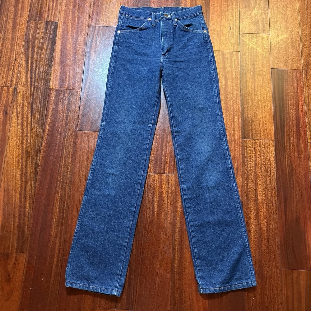 Vintage Wrangler Jeans Mens 26x32 Blue Dark Wash 936DEN Cowboy Cut Slim Fit